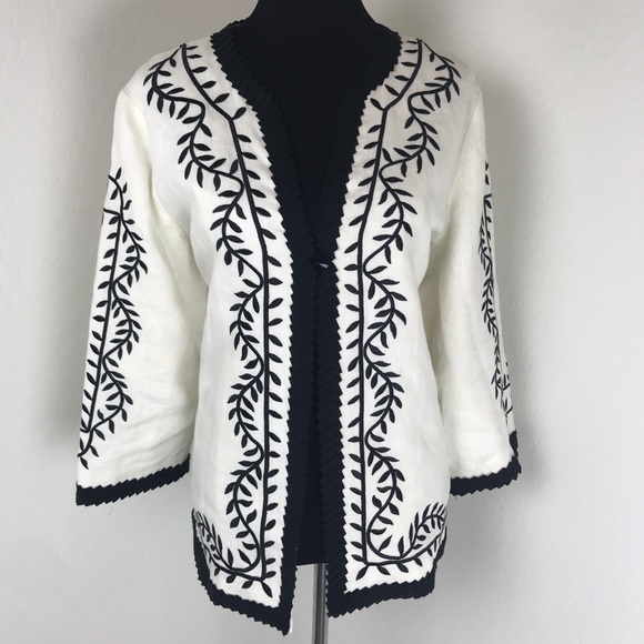 Linea By Louis Dell’Olio Jackets & Blazers - Linea By Louis Dell’Olio White Embroidered Jacket